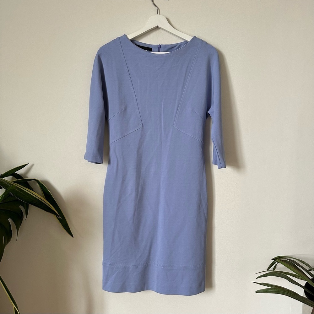 Les Copains Lavender Sheath Dress Stretch Knee Length Crew Neck Size 42
